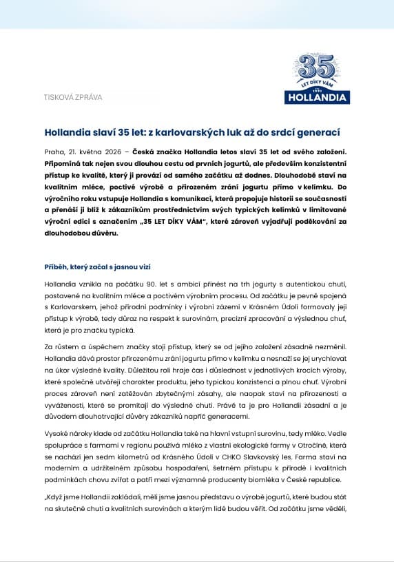 download item - Hollandia slaví 35 let_příběh Hollandia